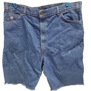 Vtg LEVI'S Jeans Silver Medal Distressed Gray Tab‎ Cut Off Shorts Sz 40